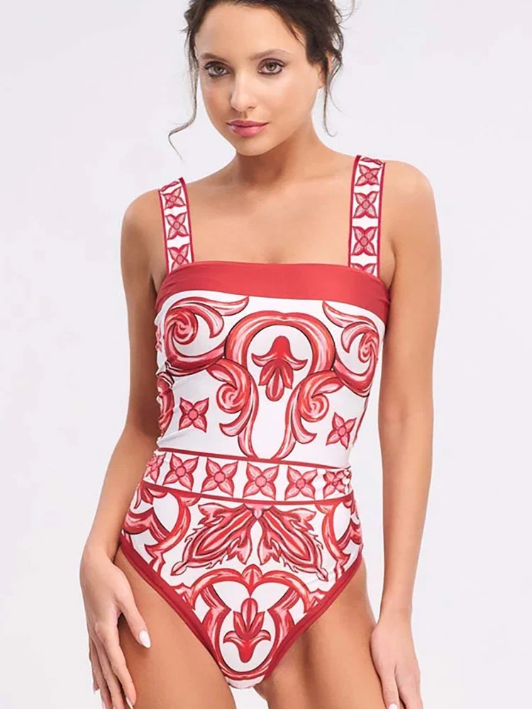 Ethnic Print One-Piece Swimsuit Set - Image 6