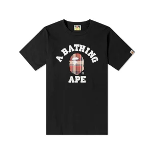 BAPE Check College T-shirt - Black