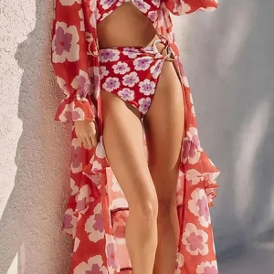 Halter Neck Printed Bikini Set