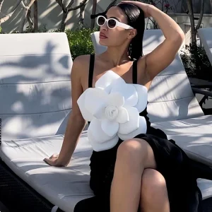Floral Accent One-Piece Swimsuit Set