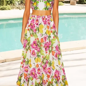 Floral Print High-Waist Bikini Set