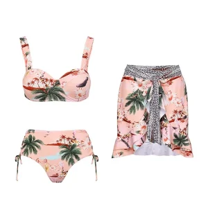 Palm Tree Print Vacation Bikini Set