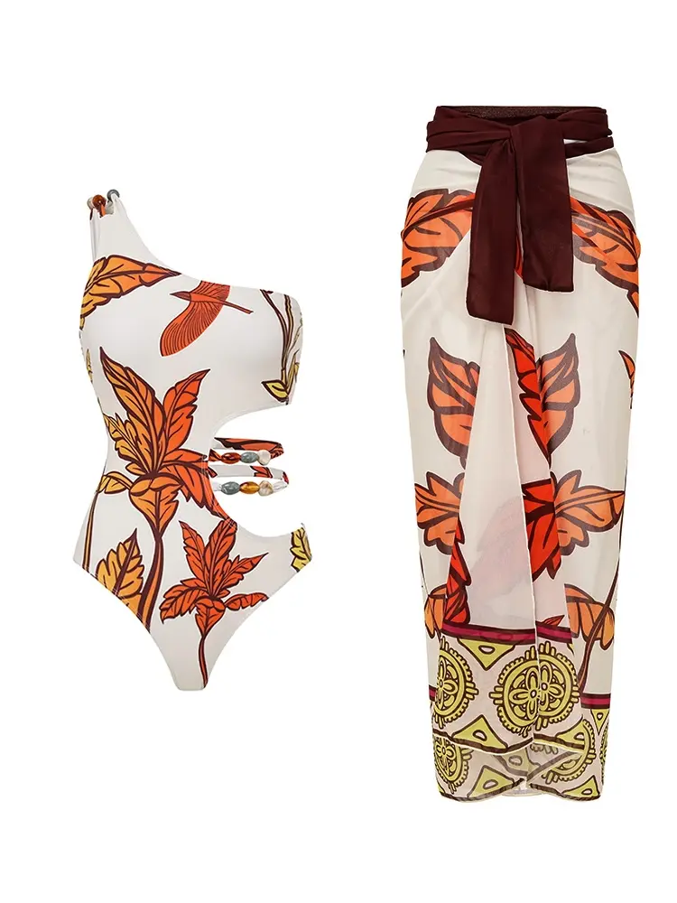 Maple Print Swimsuit Set Trio - Image 7