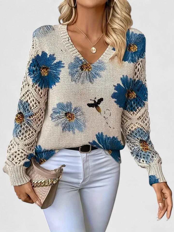 Catarina - Camisola de malha com padrão floral - Image 2