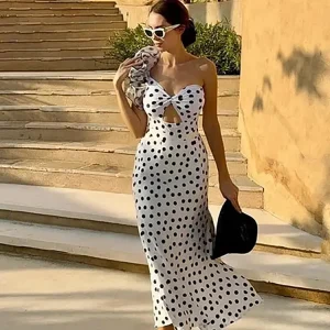 Polka Dot Ruffle Vintage Swimsuit Vacation Set