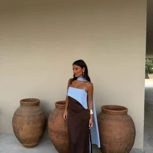 Fuzeta - Vestido Castanho e Azul