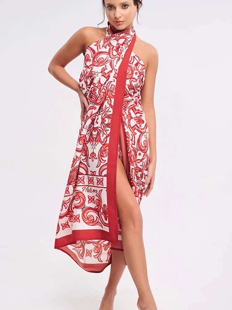 Ethnic Print One-Piece Swimsuit Set - Image 3