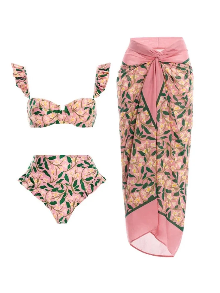 Mini Ruffle Floral Bikini Set - Image 4