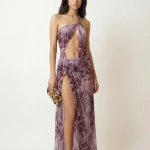 Vestido Maxi de Verão em Malha com Design de Um Ombro