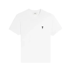 Ami Paris Small Black Ami De Coeur T-shirt- White