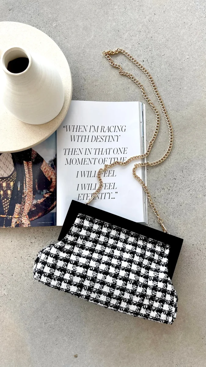 Clutch de Madeira Boucle Zoey - Preto e Branco - Image 6