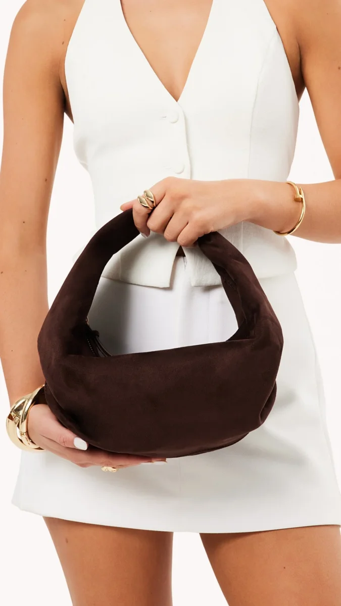 Bolsa de Ombro Renee - Suede Chocolate
