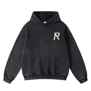 Represent Masking Tape Initial Hoodie - Stained Black