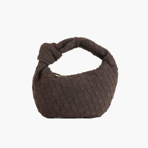 Bolsa Trançada Mini em Camurça