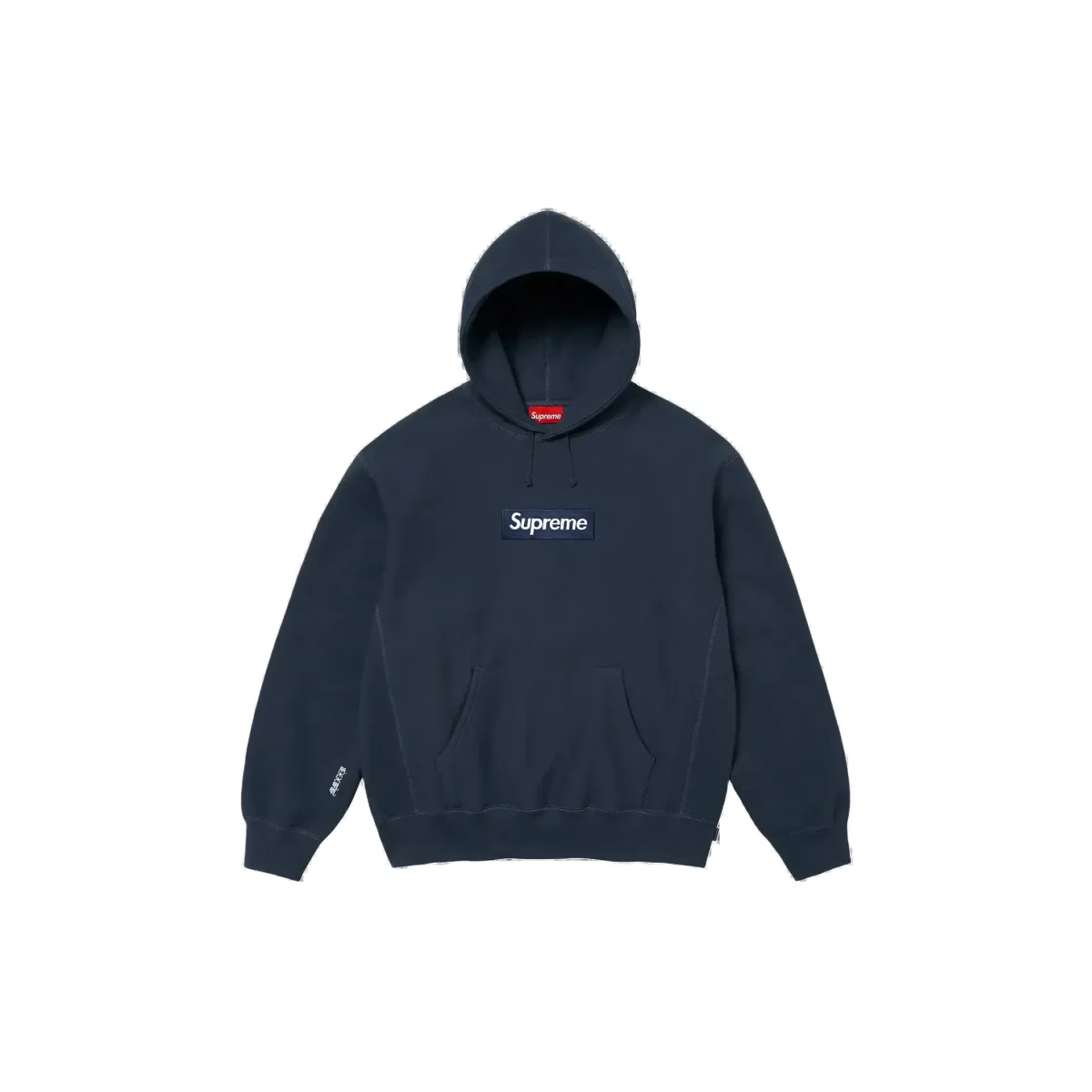 Supreme Box Logo Hooded Sweatshirt - Navy - Image 2