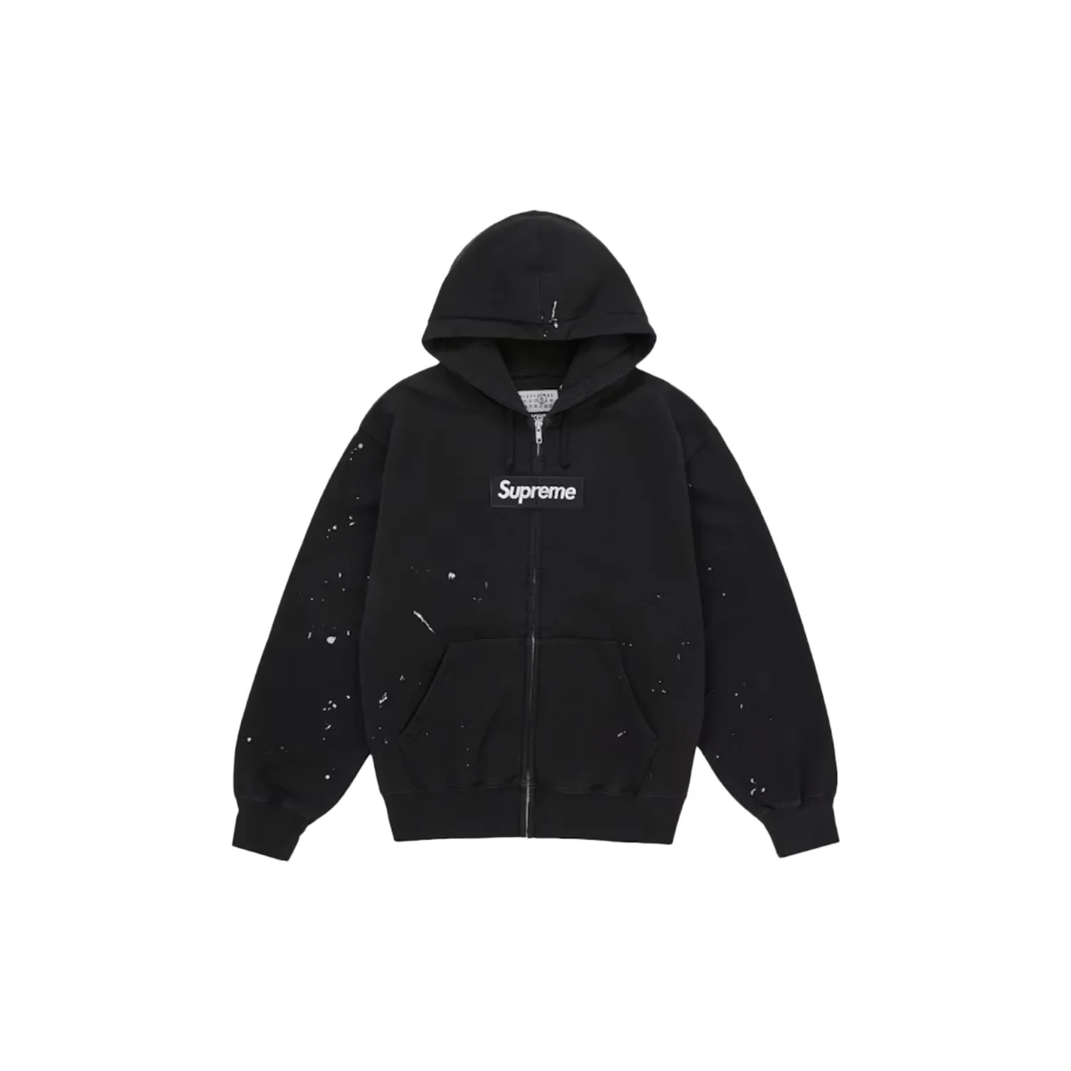 Supreme MM6 Maison Margiela Box Logo Zip Up Hooded Sweatshirt - Black - Image 2