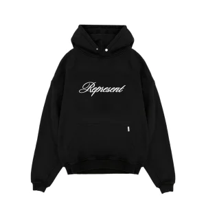 Represent Script Logo Hoodie - Black