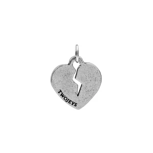 TwoJeys ★★™ Broken Heart Charm - 12 microns silver plated pendant