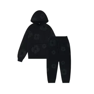 Denim Tears The Cotton Wreath Set - Mono Black (Sweatshirt + Sweatpants)