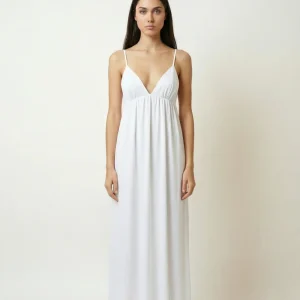 Maxi Vestido de Algodão com Costas Descobertas
