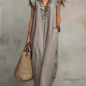 Camélia | Vestido Longo Fluido com Babados