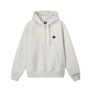 Stüssy 8 Ball Logo Applique Hoodie - Ash Heather